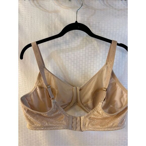 Lilyette 40D Wire Bra Biege shiny mesh 3 hooks adj strap - Picture 4 of 6